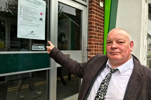 Alan Bullion Outside Lloyds Rainham Branch