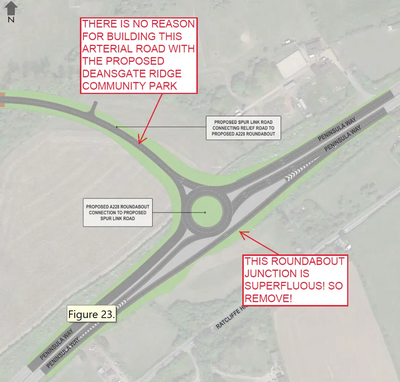 Superfluous roundabout at end of superflous arterial road